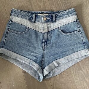 Pacsun Colorblock High Waisted Denim Shorts
